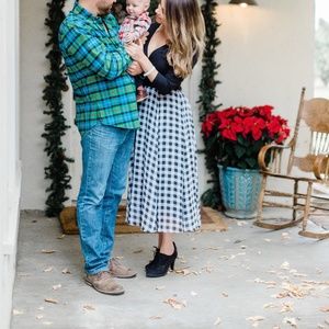 Checkered Black Wrap Dress